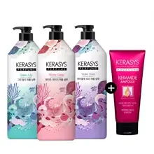 케라시스 퍼퓸 샴푸/린스 1L 3개+200ML 트리트먼트(1.2만), 프로폴리스 샴푸/트리트먼트 1L 2개+샴푸 160ml(1.1만)