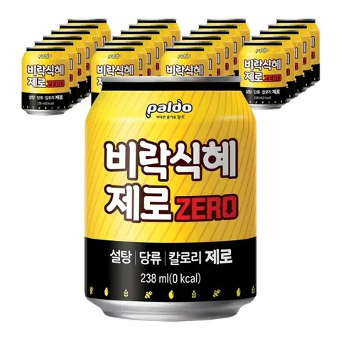 팔도 비락식혜 제로 슬림캔, 238ml, 24개