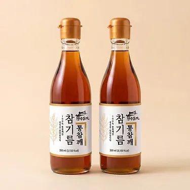 통깨100% 참기름 350ml 2병 (12,800원/무료)