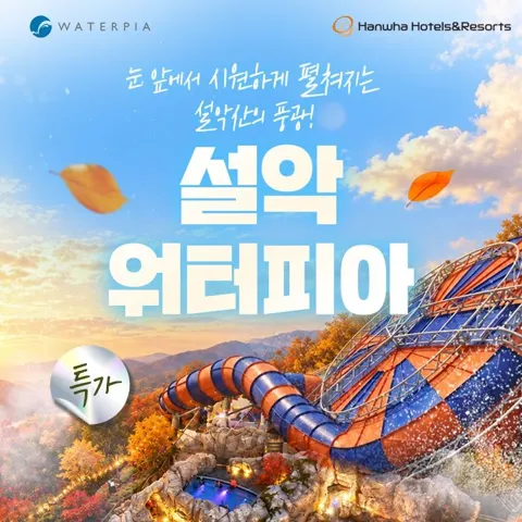 설악워터피아 로우시즌 입장권 (19,360원~/무료)