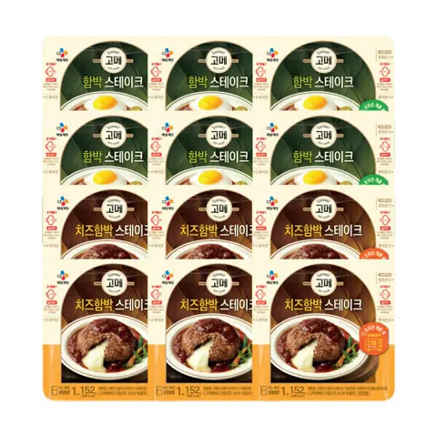 CJ고메 함박스테이크152g x6개+치즈함박152g x6개