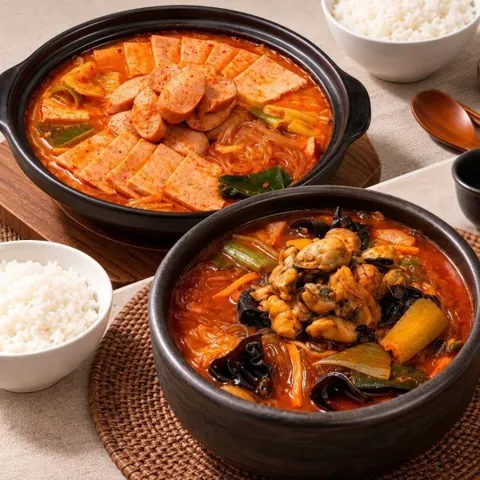 건더기듬뿍 얼큰 짬뽕탕 600g+건더기듬뿍 부대찌개 600g