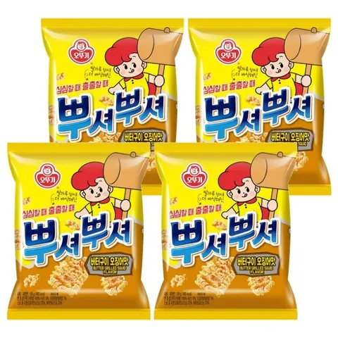 오뚜기 뿌셔뿌셔 버터오징어맛, 90g, 4개