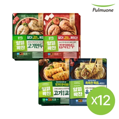 풀무원 얄피꽉찬 얇은피만두400g 12봉 (고기/김치/고기교자/육즙진한교자) (29,070원/무배)