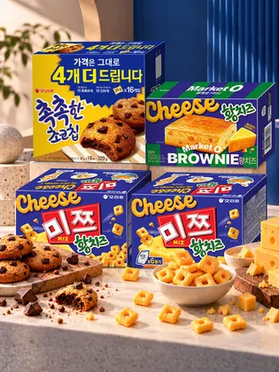 미쯔 황치즈 6p 222g 2개 + 마켓오 황치즈 브라우니 12p 240g 1개 + 촉촉한초코칩 16p 360g 1개