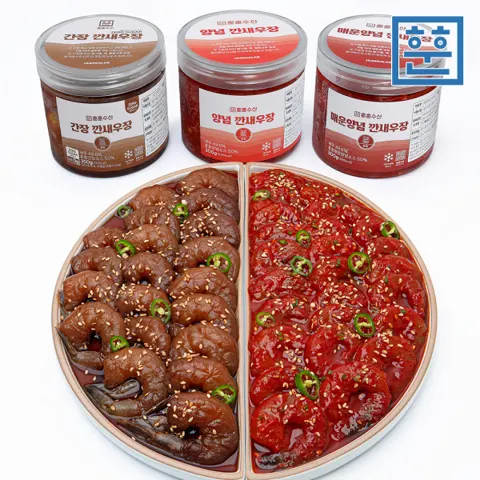 간장 깐새우장 300g 2통 + 양념 깐새우장 300g 1통(19,010원/무료)