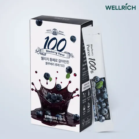웰리치 블루베리 퓨레 100% 20g 14포 (10,900원/무료)