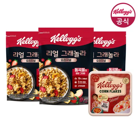 시리얼 리얼 그래놀라 오리지널 400g x 3개 + 틴케이스 (13,830원/무료)