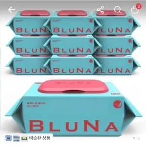 블루나 본 물티슈 퓨어 캡형 대용량, 100매×10팩,1박스ㅡ8,790원