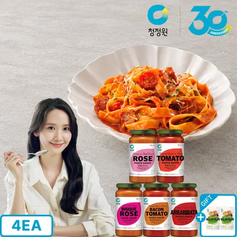 청정원 스파게티소스 600g 4개+싱글파우치 2개