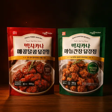 멕시카나 닭강정, 매콤달콤, 500g, 2개 + 마늘간장, 500g, 1개, 1세트 17,900원 (무료)