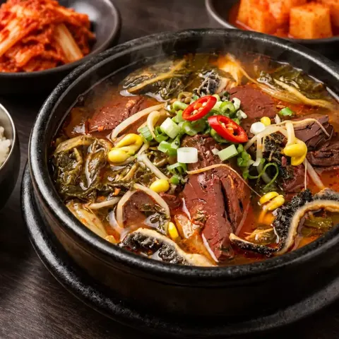 옥구촌 한우 선지해장국 630g x 4팩 국산 한우 소선지 푸짐한 건더기