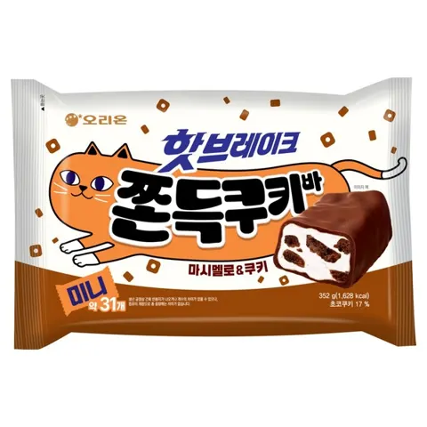 오리온 핫브레이크 쫀득쿠키바 미니 31p 352g 6,1...
