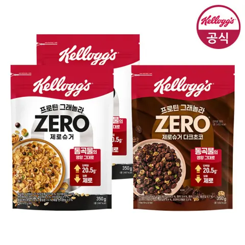 시리얼 프로틴 그래놀라 제로슈거 350g x 2개 + 제로슈거 다크초코 350g
