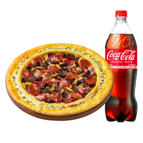 피자헛 안창 스테이크 , 콰트로 치즈L + 콜라1.25L