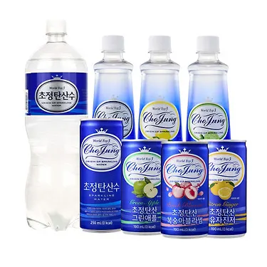 초정탄산수 플레인 + 그린애플 (190ml X 각30캔)