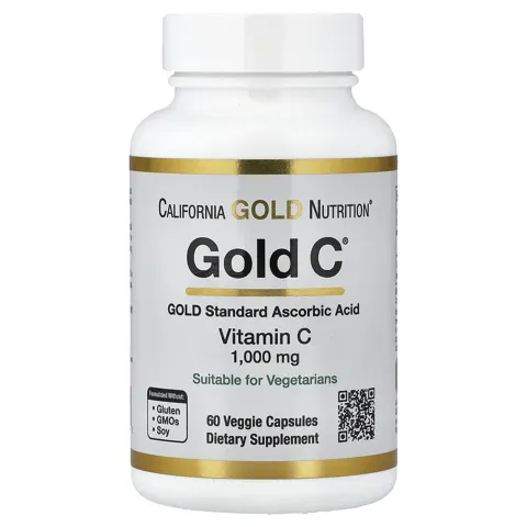 California Gold Nutrition (캘리포니아골드뉴트리션), Gold C®, USP 등급 비타민C, 1,000mg, 베지 캡슐 60정