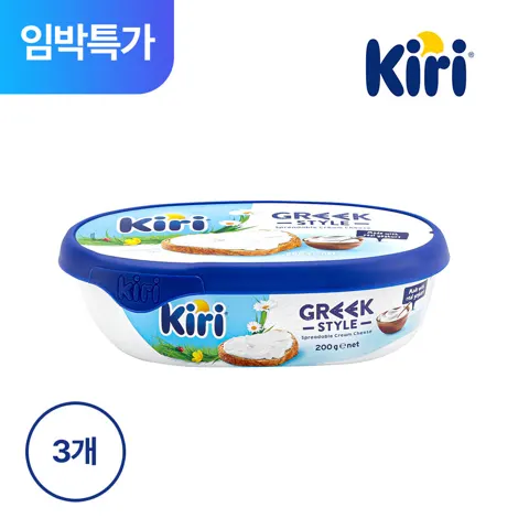 KIRI 그릭스타일 크림치즈 스프레드 반임박 200g 3개입