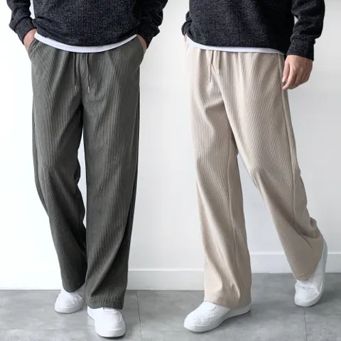1+1 남자 코듀로이 팬츠 골덴 바지 밴딩 가을 겨울 와이드팬츠