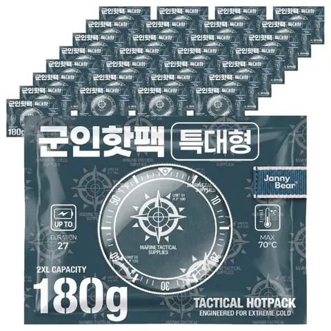 쟈니베어 군인핫팩 특대형 180g, 30개