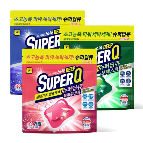 슈퍼딥큐 고농축 캡슐세제 오션브리즈 총200개입 11,350원 (무료)