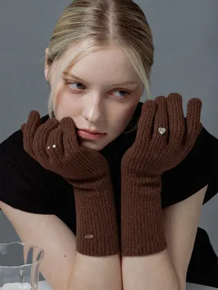 [단독][Silver925] Livadia Heart Knit Long Glove_5colors