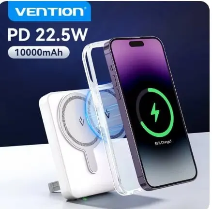 Vention PD 22.5W 10000mAh 마그네틱 무선충전 보조배터리($11.45/무료)