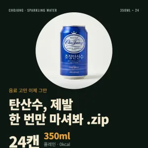초정탄산수 플레인 350ml 24캔 9,240원
