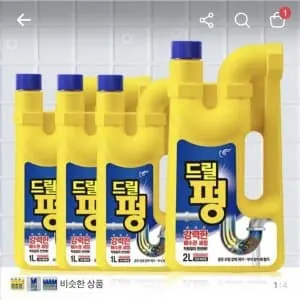 피죤 드릴펑, 배수구 세정제 1L, 3개 + 2L, 1개 8,660원