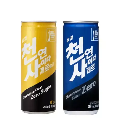 천연사이다 제로 + 천연사이다 제로 망고 250mL 60캔, 각 30캔 22,500원