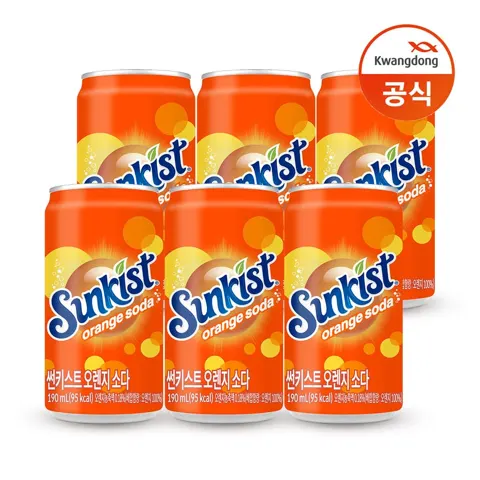 썬키스트 오렌지 소다, 190ml, 30개 (8,600  무배)