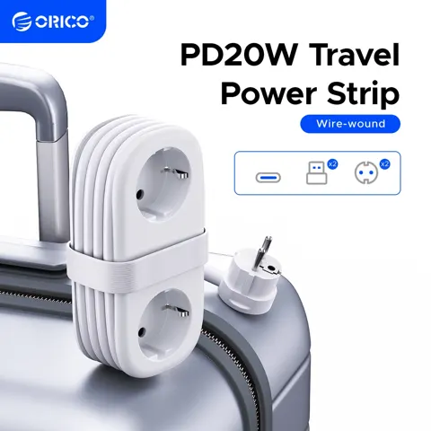 ORICO 20W 여행용 멀티탭 2USB, C타입포트($14)/무료
