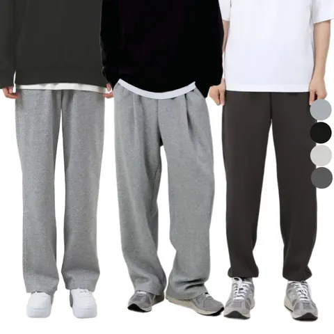 남성 트레이닝 바지 츄리닝 트레이닝복 일자 세미 와이드 조거 원턱 팬츠 빅사이즈 체육복