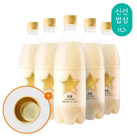 배상면주가 원별막걸리 4.5도 750ml 5병 + 양은잔 (9,880원/무료배송)
