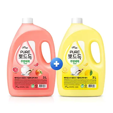 피죤 퓨어 뽀드득 대용량 주방세제 3L+3L