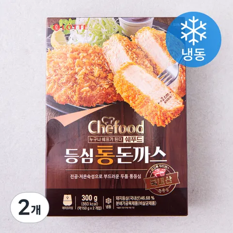 프레시) 쉐푸드 등심 통 돈까스 (냉동), 300g, 2개