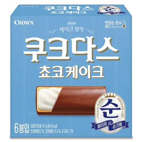 쿠크다스 초코케이크 중, 121g, 1개