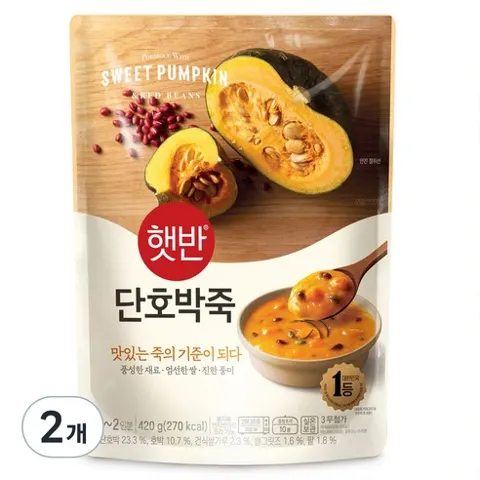 햇반 단호박죽, 420g, 2개