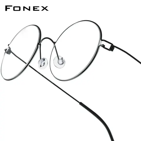 FONEX 나사없는 티타늄 합금 남녀 라운드 안경테($13.36/무료)