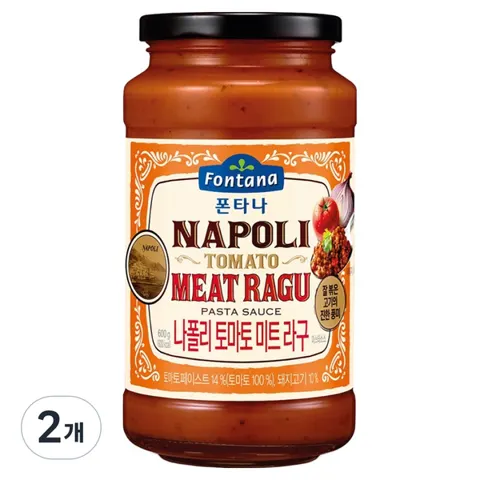 폰타나 나폴리 토마토 미트 라구 파스타소스, 600g, 2개