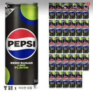 롯데칠성음료 펩시 제로슈거 라임, 245ml,30개ㅡ14,700원