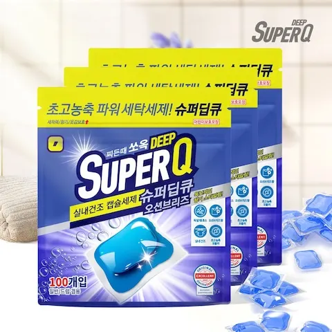 슈퍼딥큐 캡슐세제 오션브리즈 100개입X3팩 총300개 (16,800원/무료)