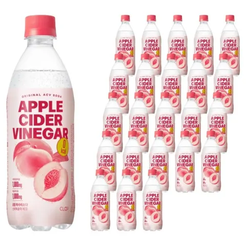 클룹 애사비소다 신비복숭아 제로 탄산음료, 500ml, 24개