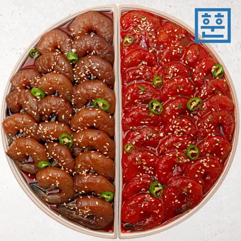 간장 깐새우장 300g+양념 깐새우장 300g (11,980원/네멤무배)