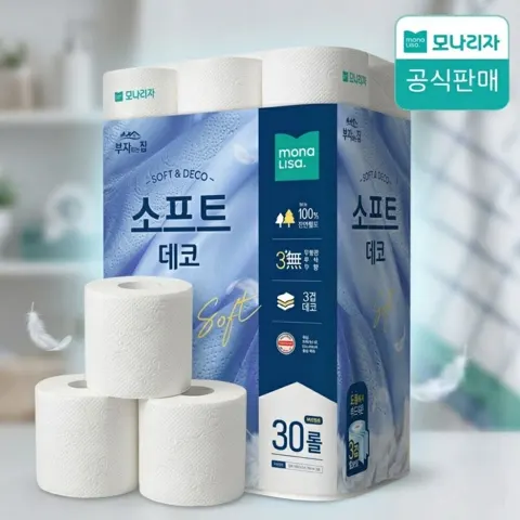 모나리자 부자되는집 3겹휴지 30m x 30롤