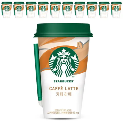 스타벅스 카페라떼 컵커피 200ml, 10컵