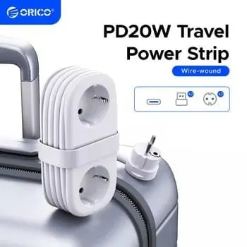 ORICO 20W 여행용 멀티탭 2USB, C타입포트($14)/무료