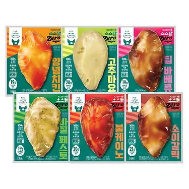 피그인더가든 제로 소스 닭가슴살 100g 6종 20팩