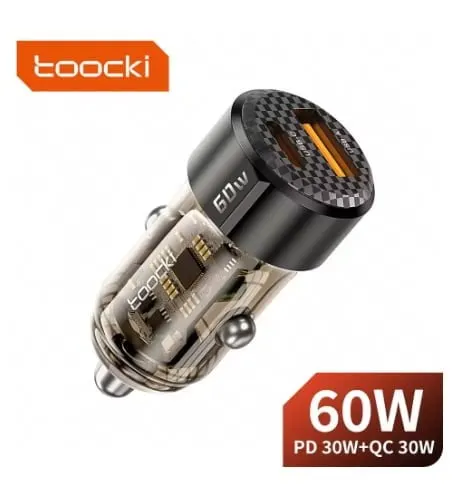 Toocki 60w 차량용 충전기 30wUSB A + Type C PD30w ($1.45/무료)