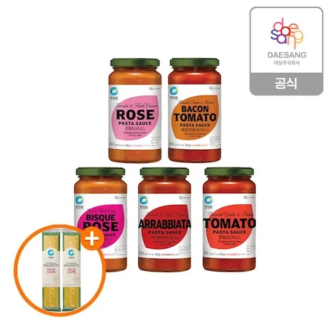 청정원 스파게티소스 600g 4병+스파게티면 250g 2개(13,264원/무배)